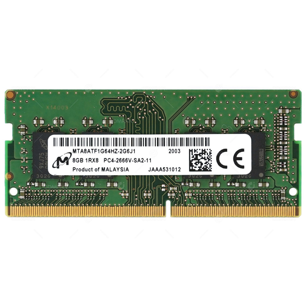 CT8G4SFS8255.8FJ1 CRUCIAL MEMORY 8GB 1RX8 PC4 2666V DDR4 21300V 266 PIN CL19 SODIMM UNBUFFERED NON ECC FOR LAPTOP 443231, MTA8ATF1G64HZ-2G6J1